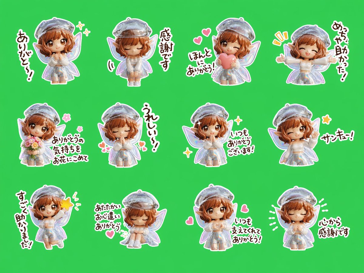 Chibi Fairy Thank-You Sticker Sheet preview image
