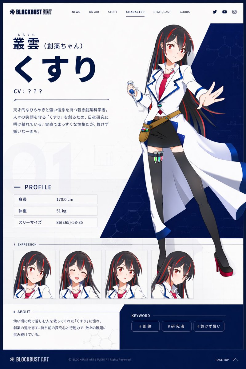Anime Character Profile Web Sheet preview image