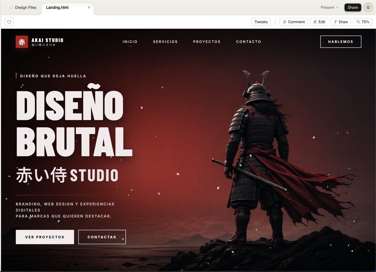 Cinematic Samurai Agency Landing Page preview image
