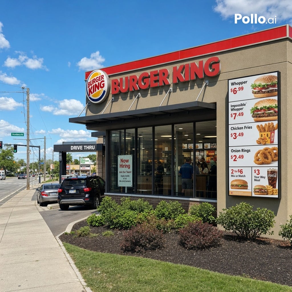 Photorealistic Fast Food Storefront preview image