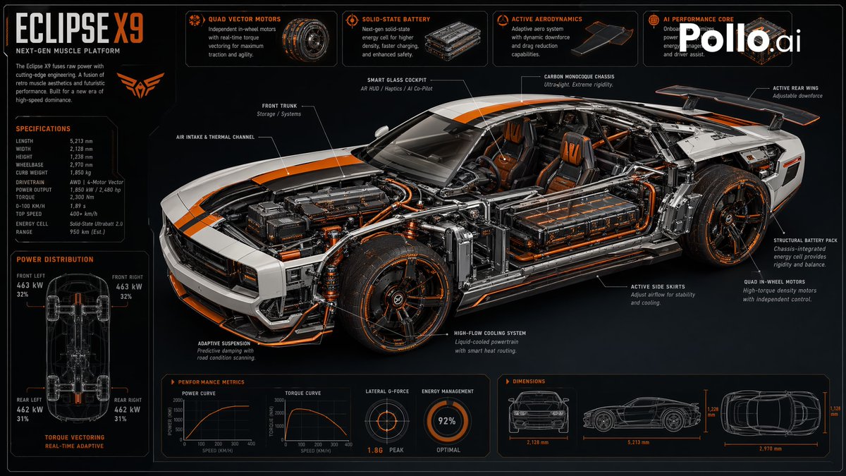 Futuristic Muscle Car Infographic preview image