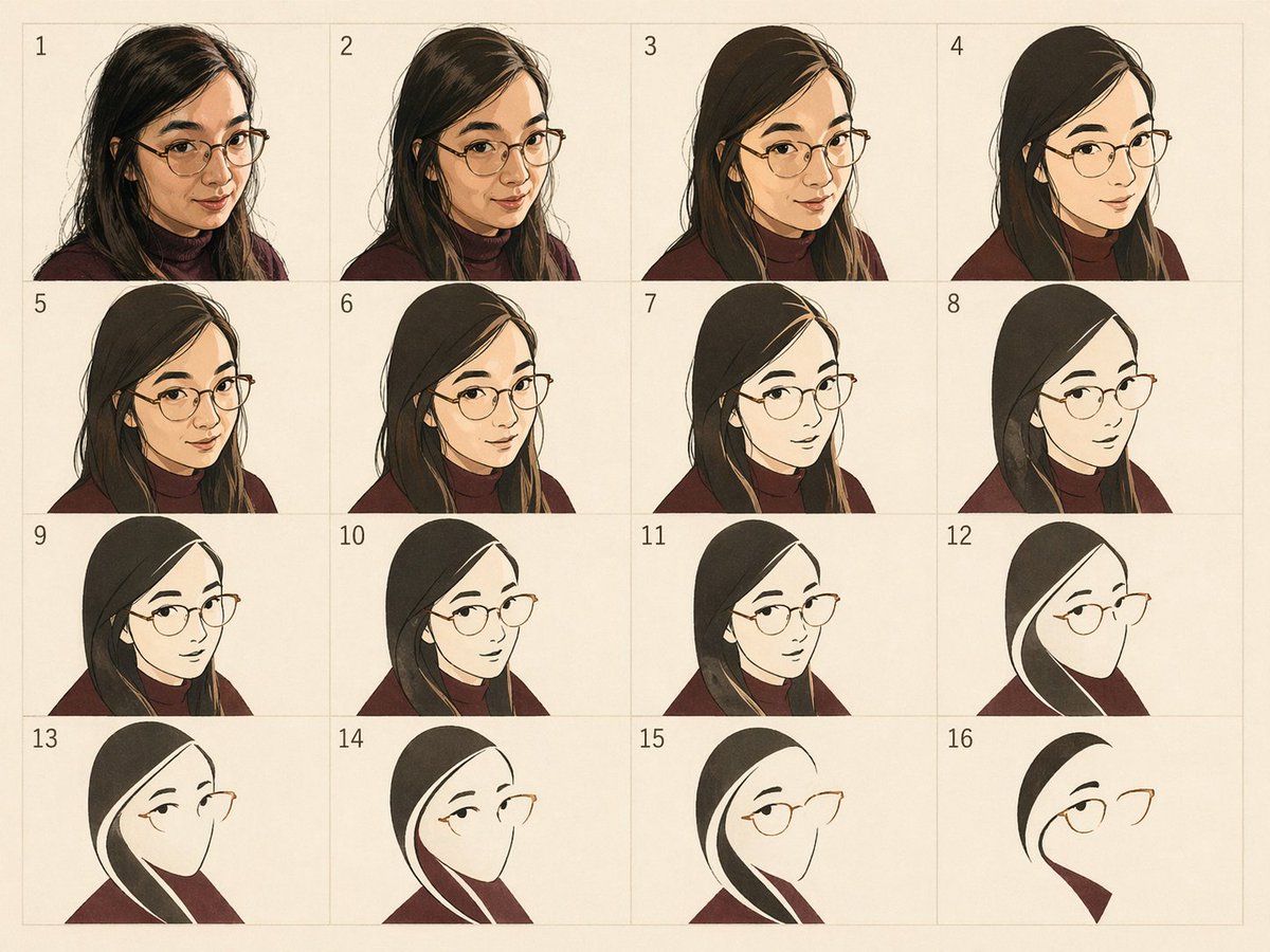 16-Panel Portrait Abstraction Study preview image