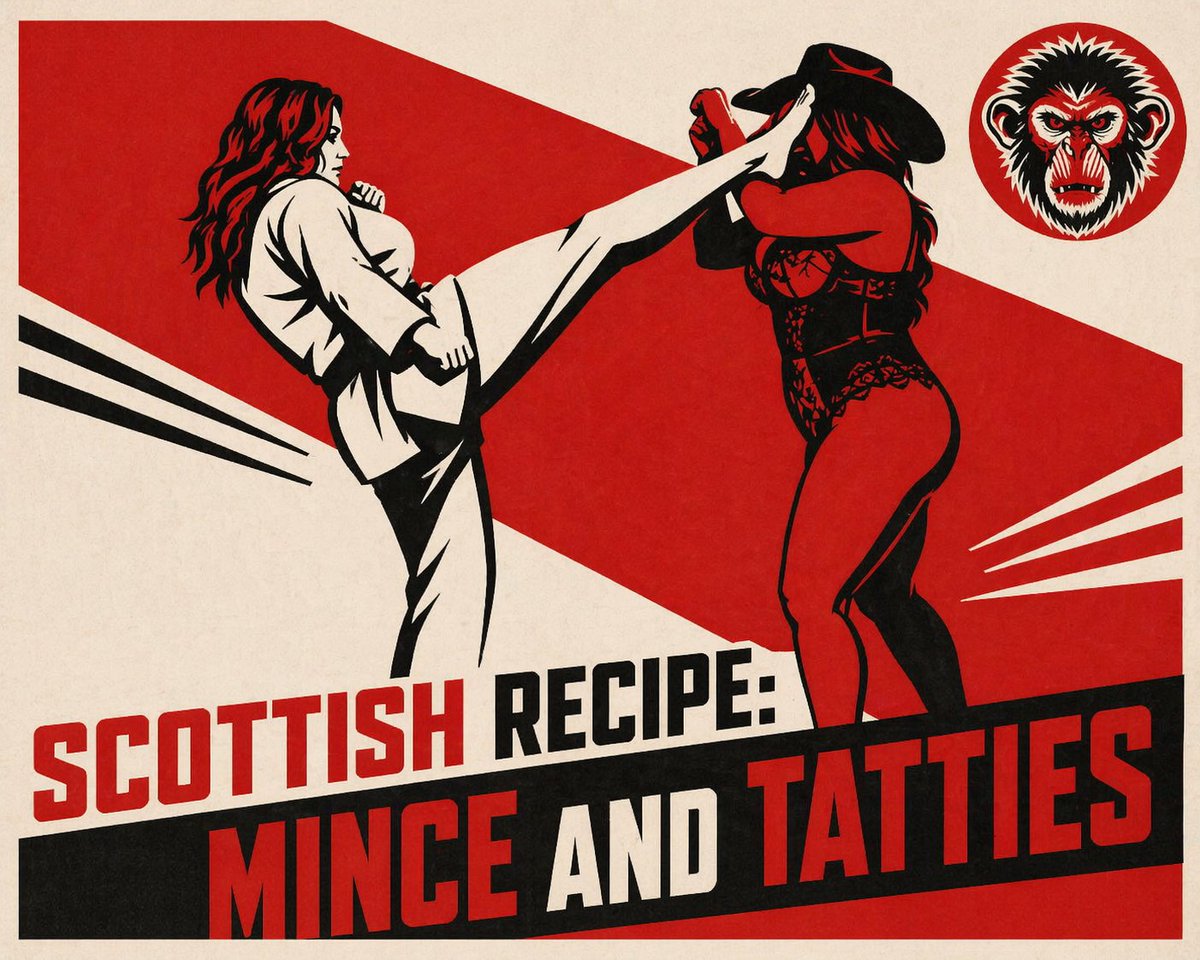 Vintage Red Propaganda Fight Poster preview image