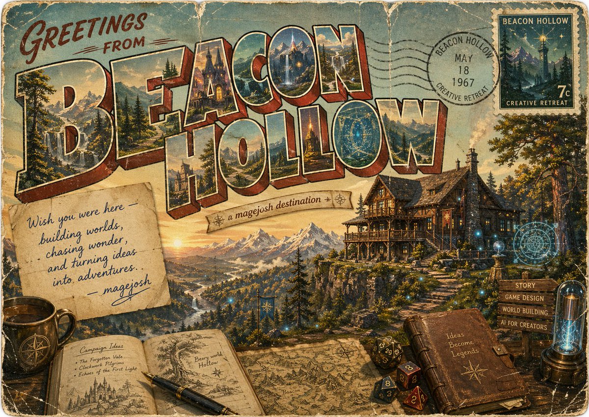 Vintage Fantasy Postcard of Beacon Hollow preview image