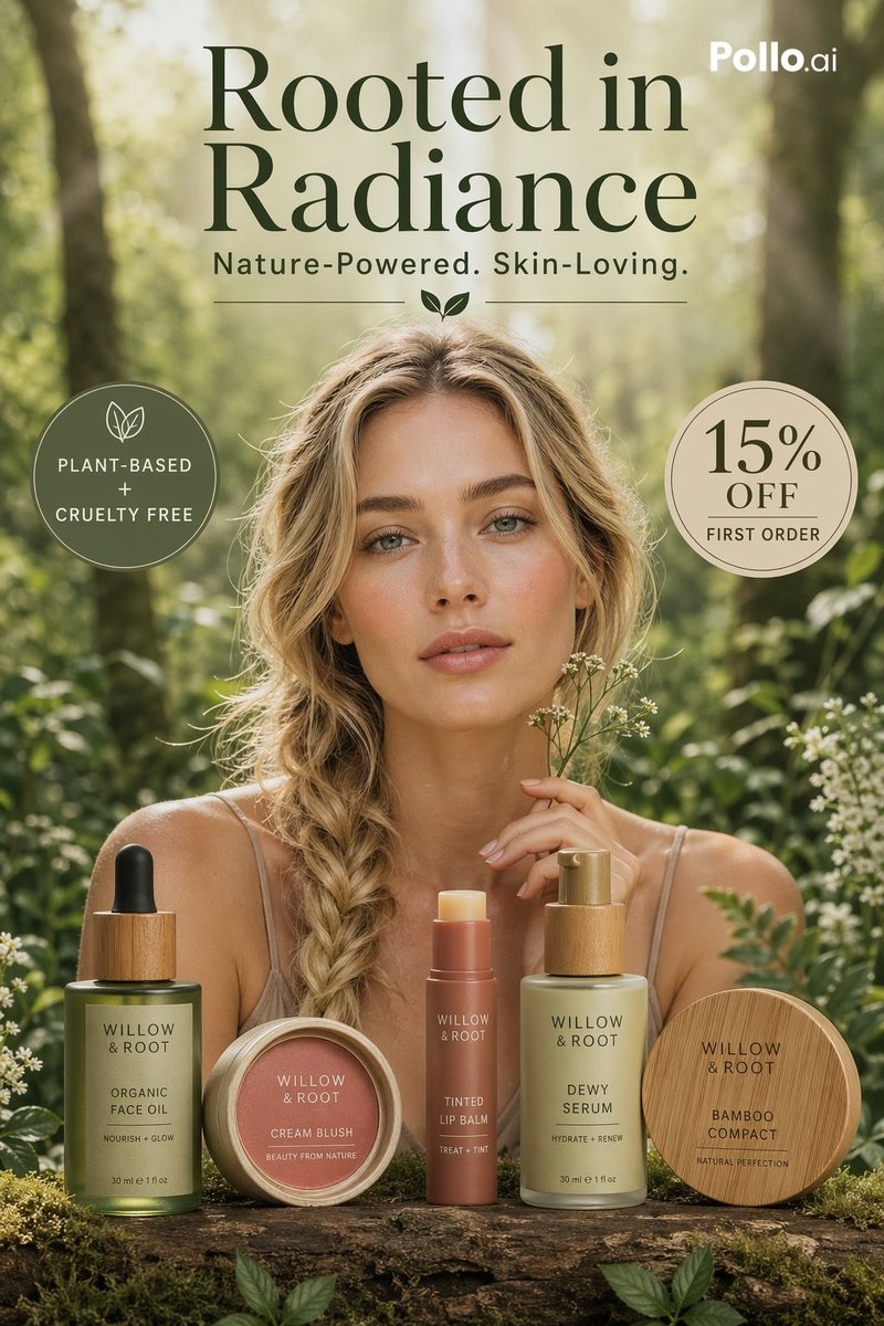 Luxury Botanical Skincare Forest Ad preview image