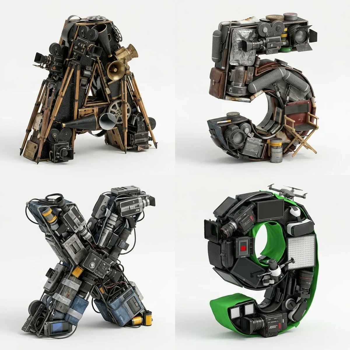 Filmmaking Eras Typographic Grid preview image