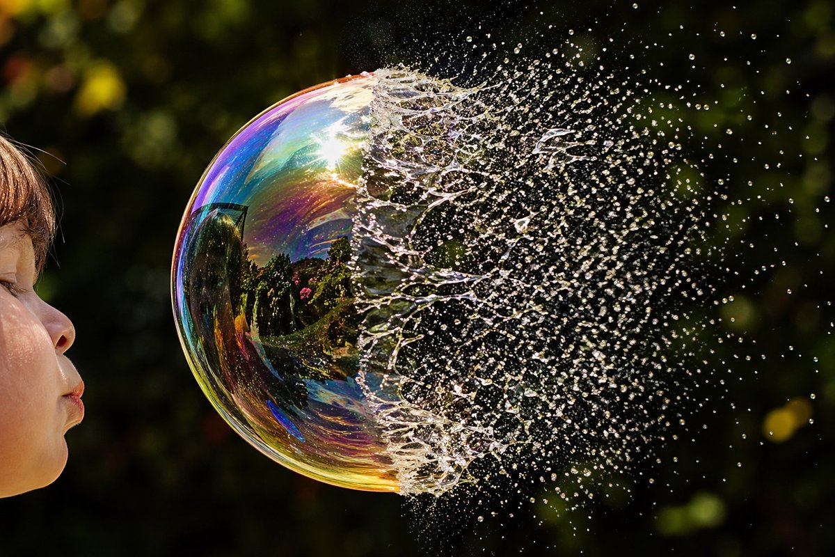 Bursting Soap Bubble Macro Photo preview image