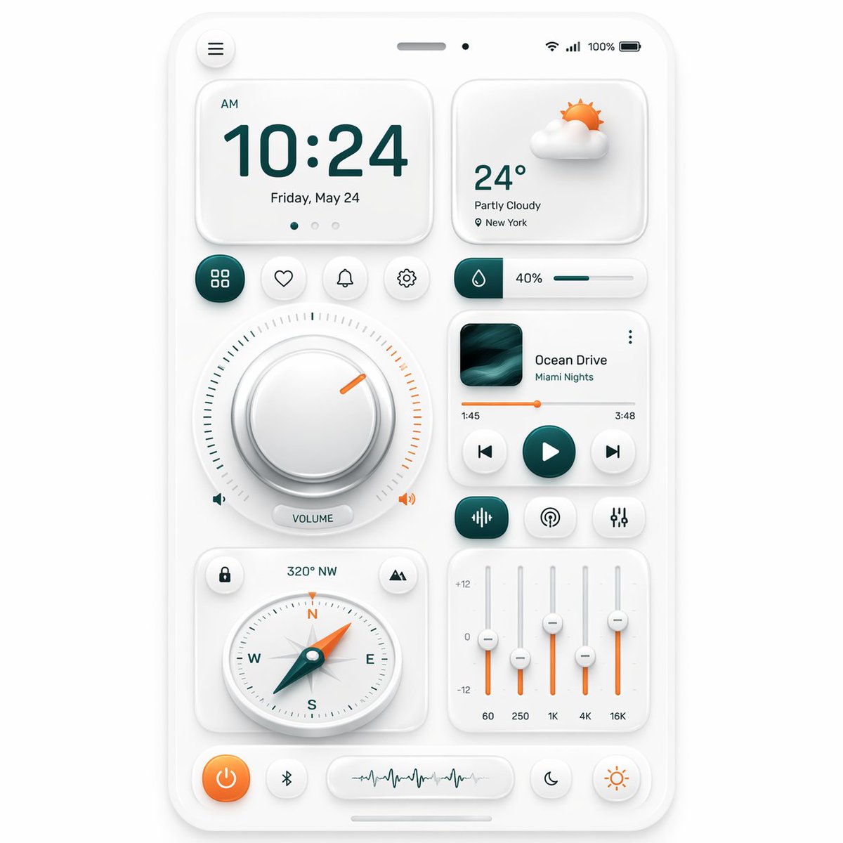 Neumorphic Smart Dashboard UI preview image