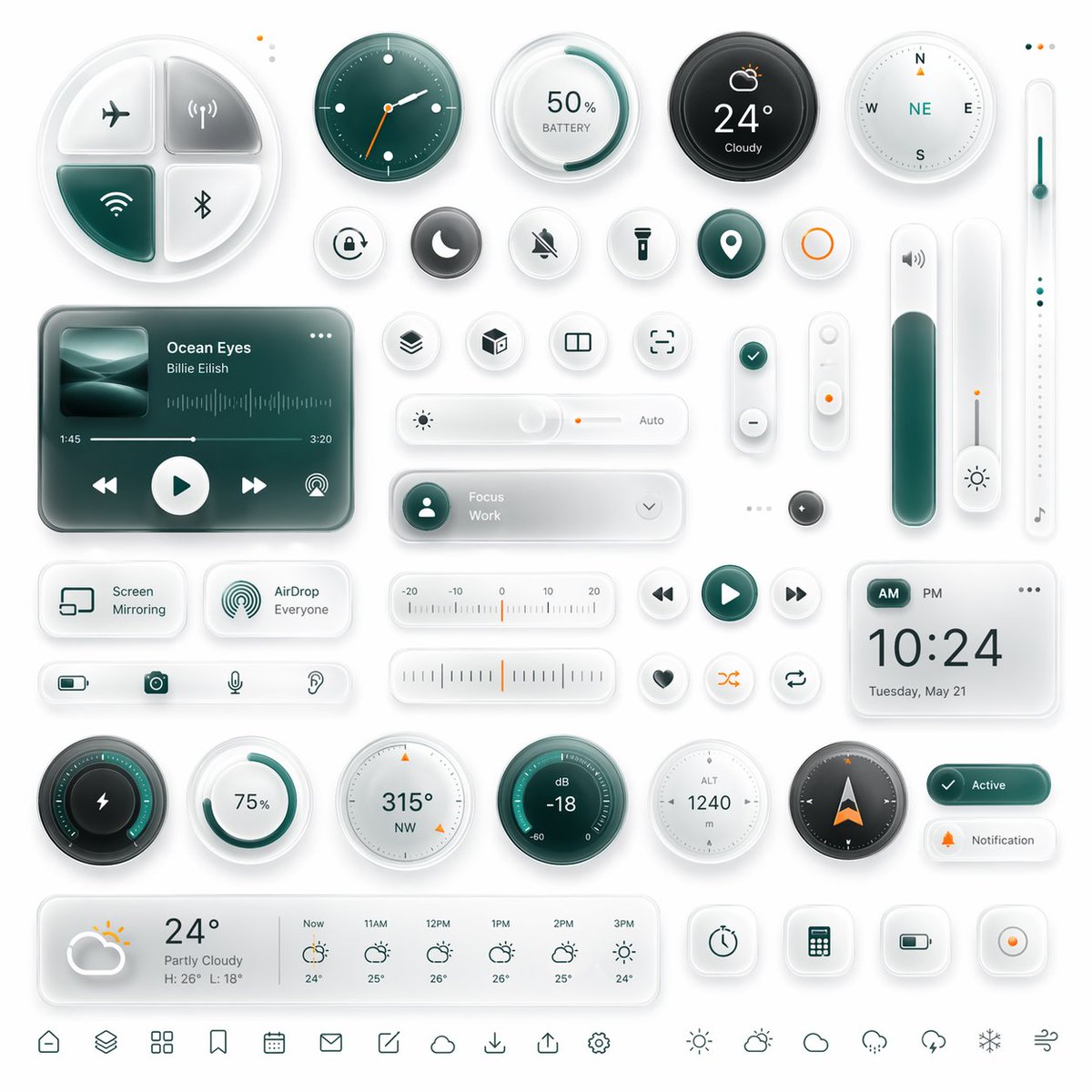 Glassmorphism Smart UI Kit preview image
