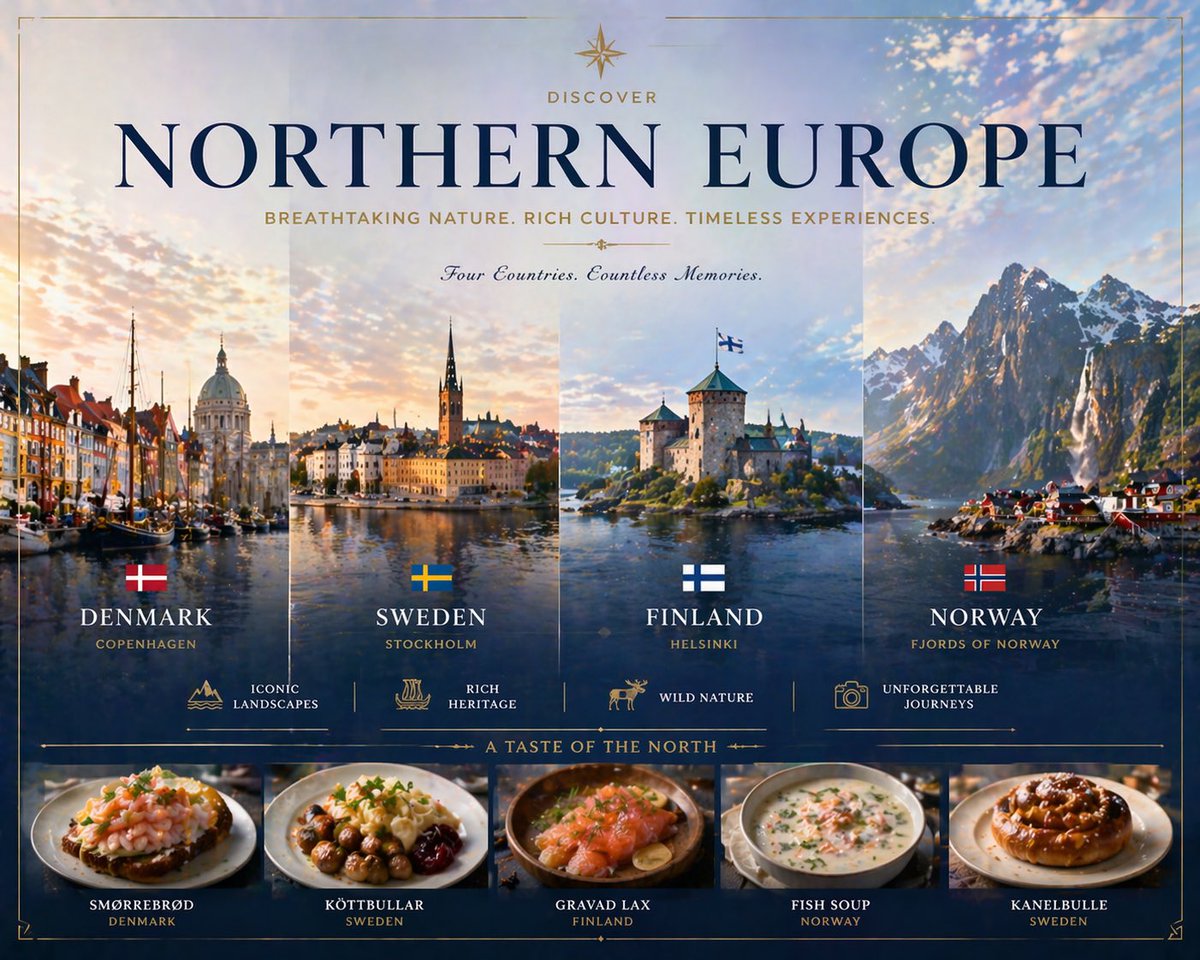 Luxury Northern Europe Travel Poster preview image