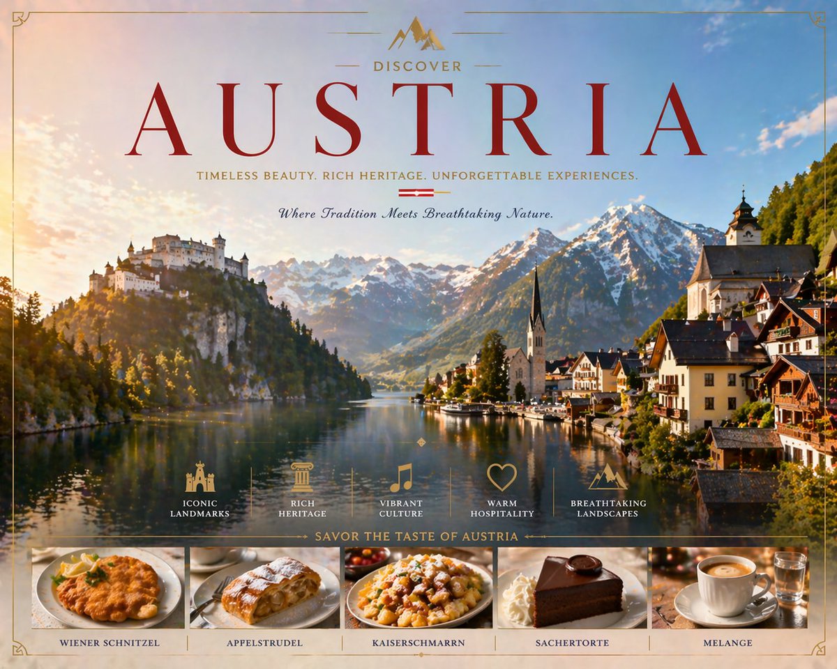 Luxury Austria Travel Poster preview image