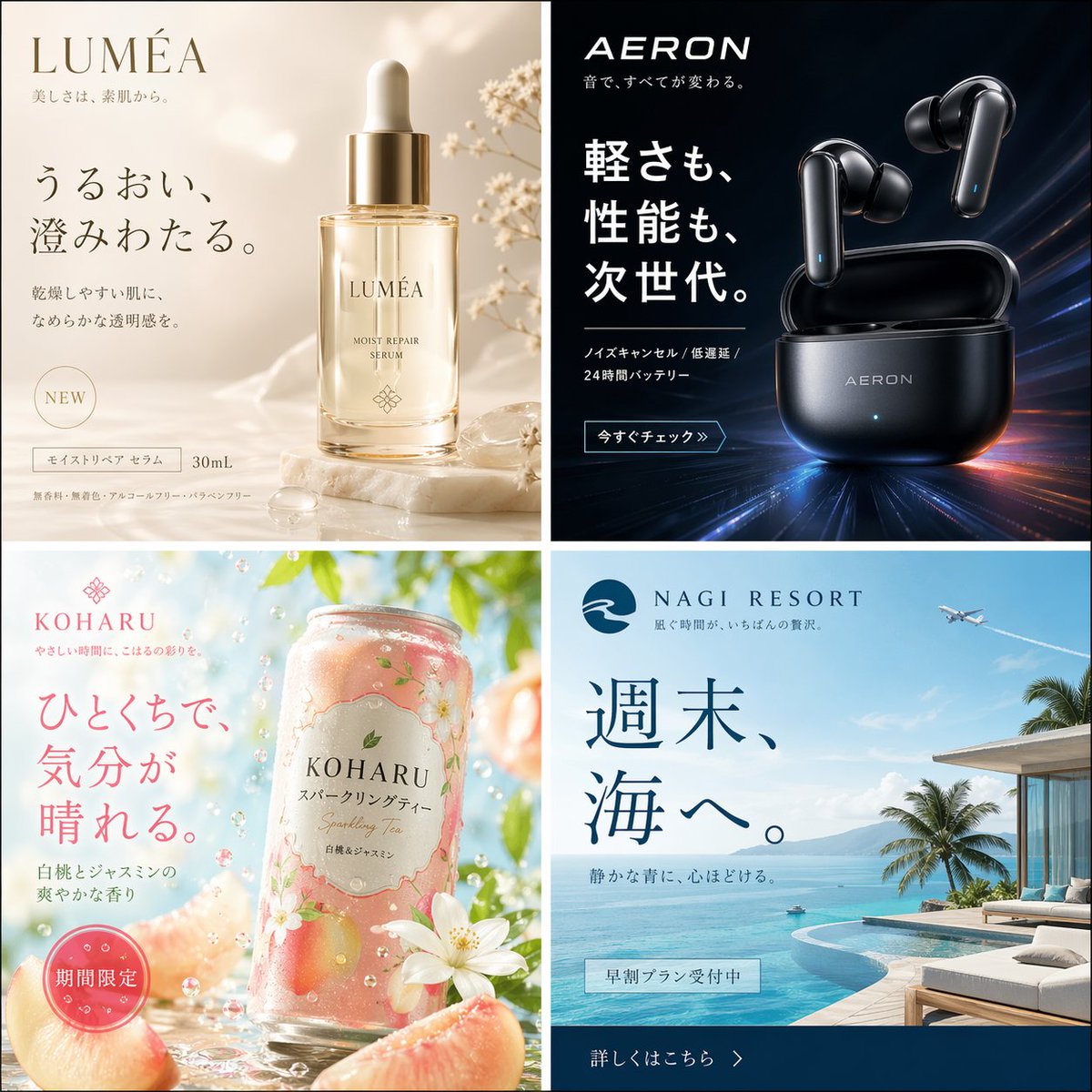 Four Japanese Ad Visuals Collage preview image