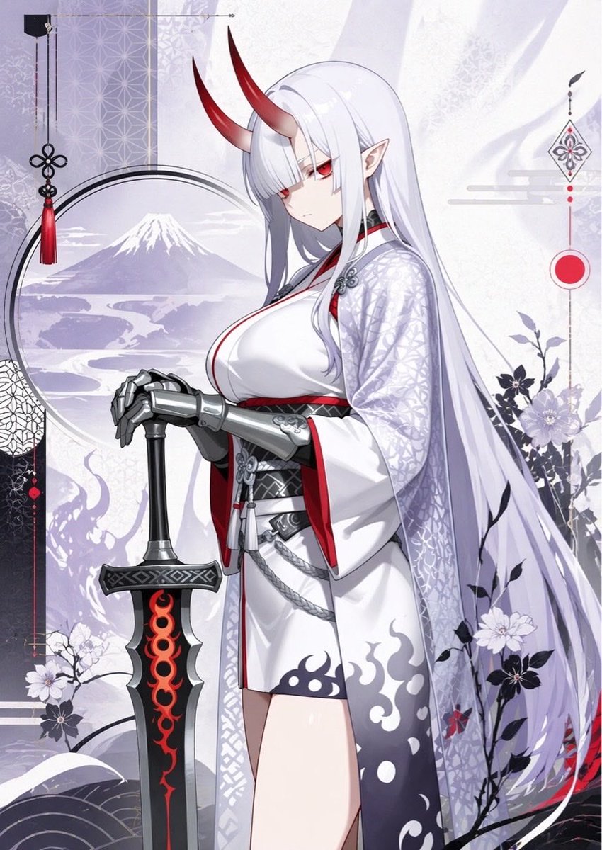 Elegant Oni Warrior Portrait preview image
