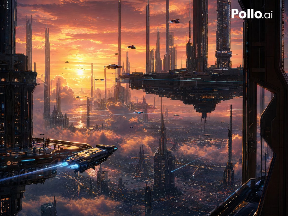 Futuristic Sunset Megacity preview image