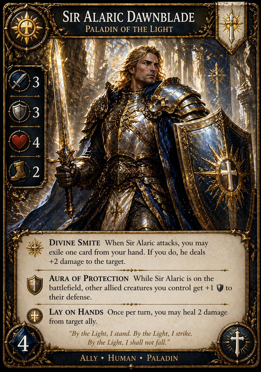 Fantasy Paladin Trading Card preview image