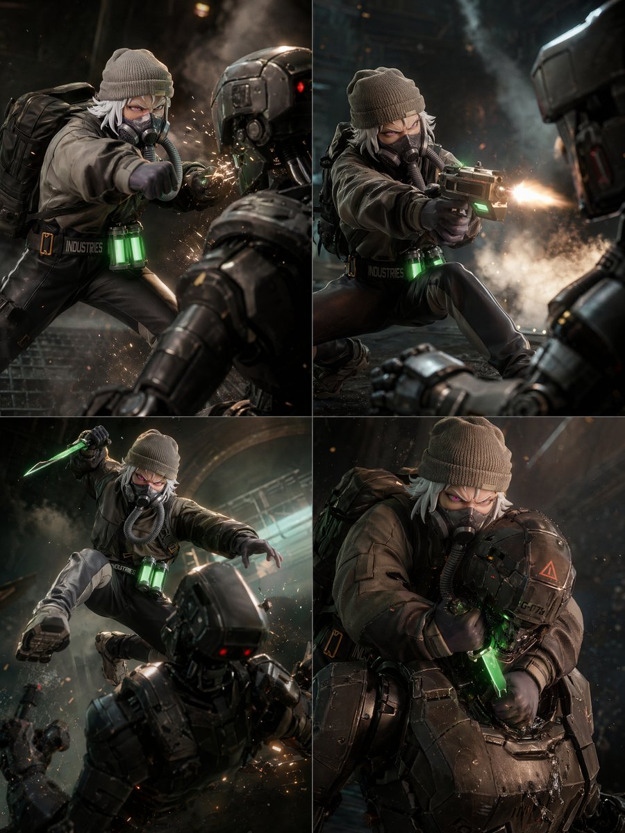 2x2 Sci-Fi Combat Action Grid preview image