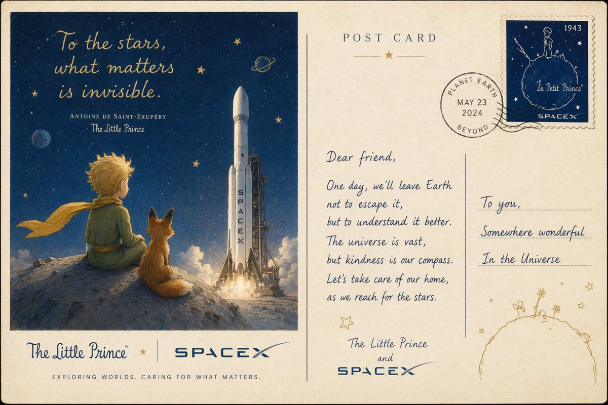 Vintage Little Prince Space Postcard preview image