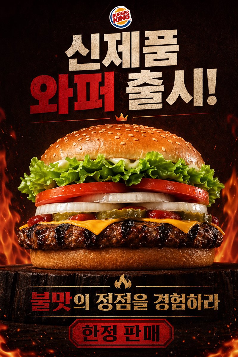Fiery Burger King Whopper Poster preview image