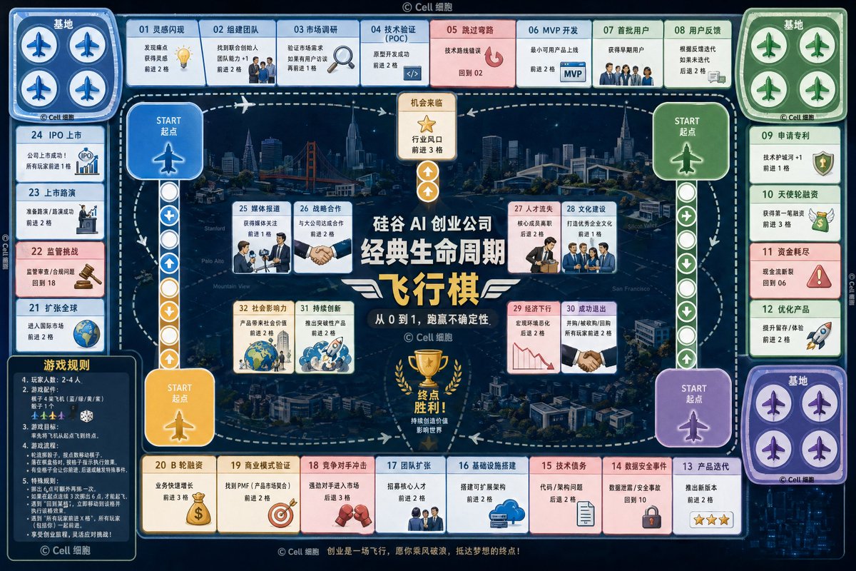 AI Startup lifecycle game prompt preview image