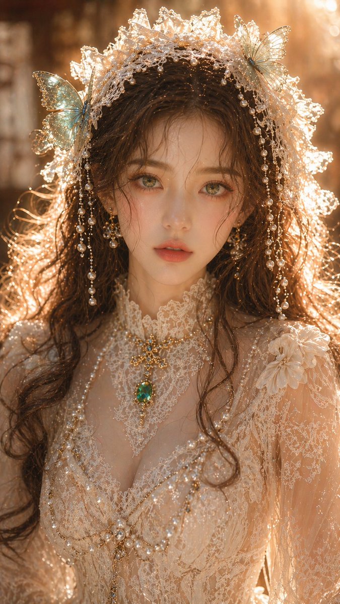 Dreamy Oriental female portrait prompt preview image