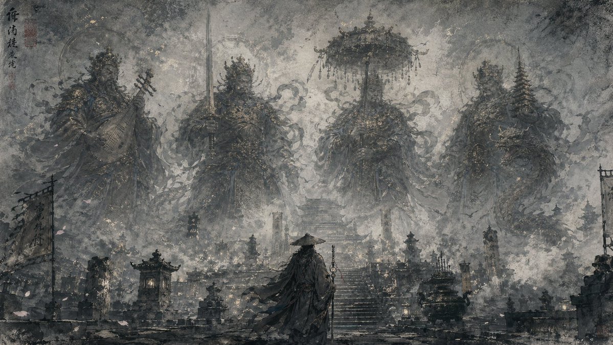 Eastern Ink Fantasy Illustration preview image