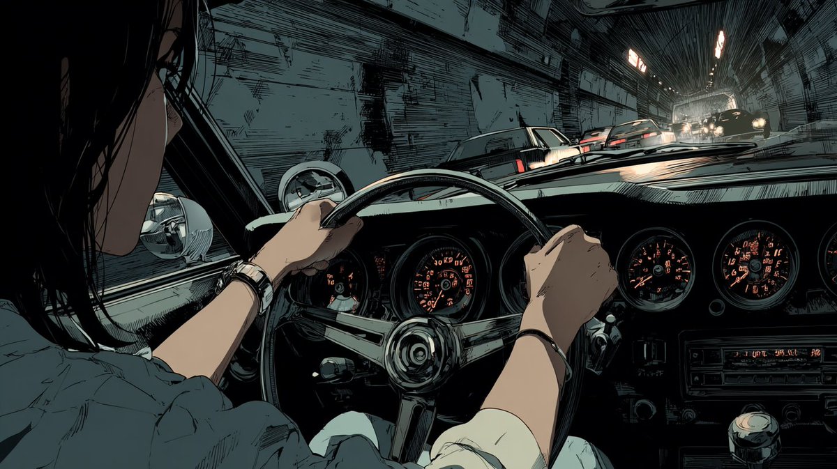 Anime Tunnel Driving Cockpit Scene preview image