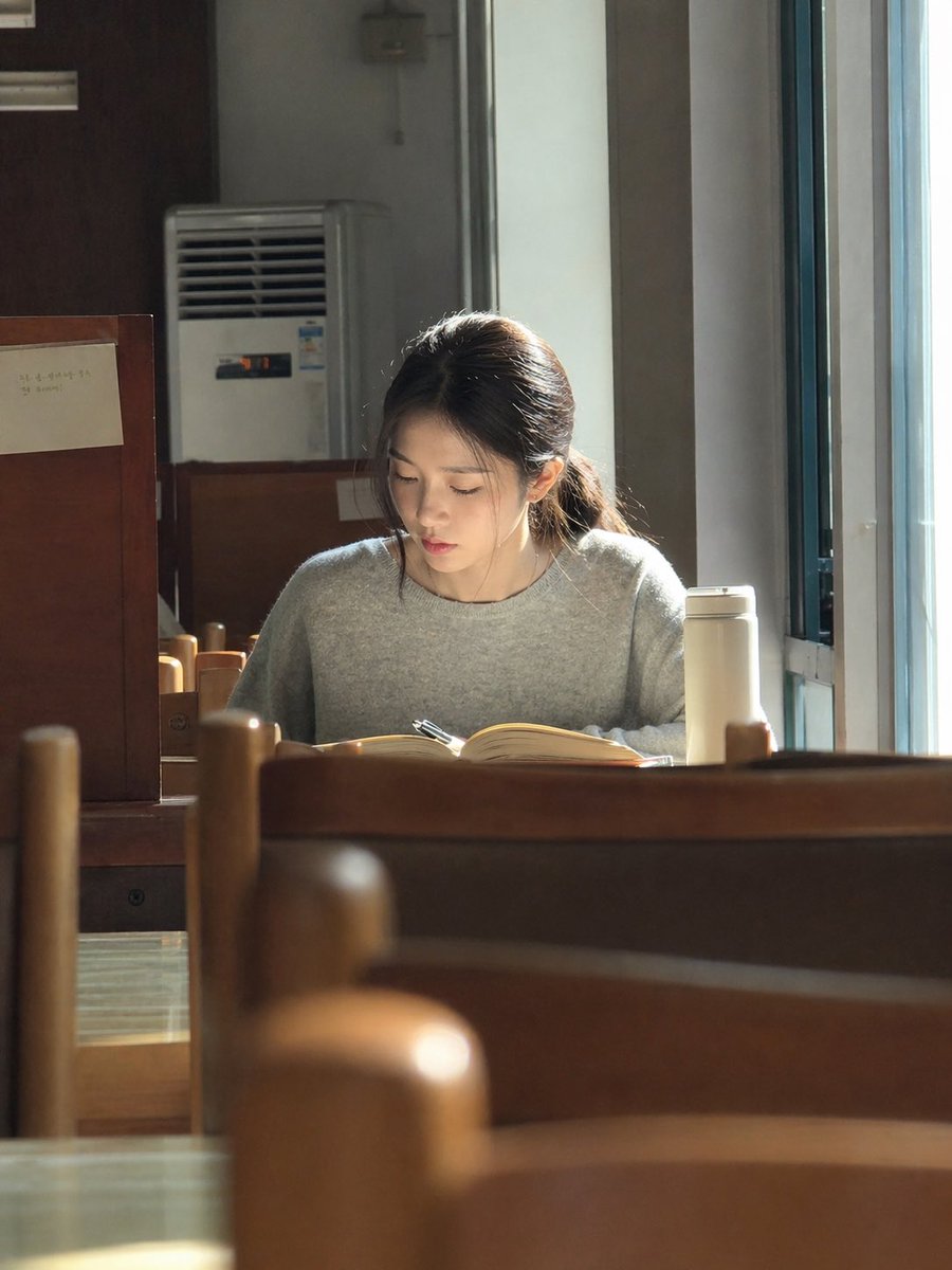 Sunlit Library Study Portrait preview image