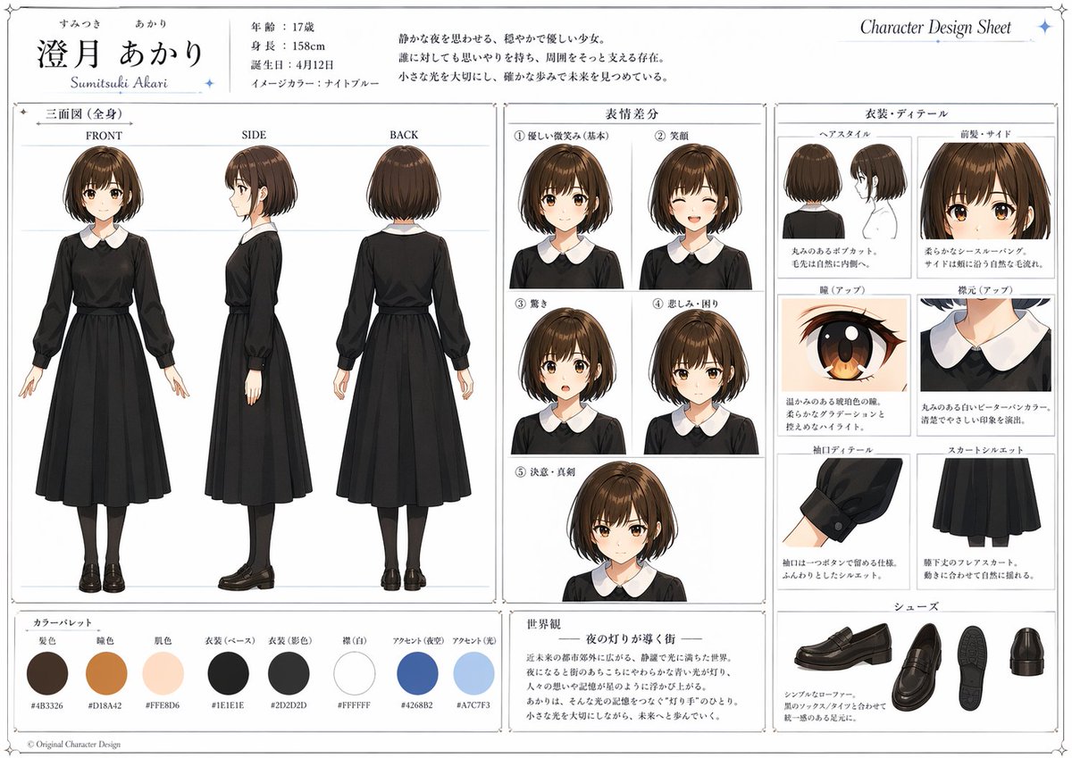 Anime Character Design Sheet preview image