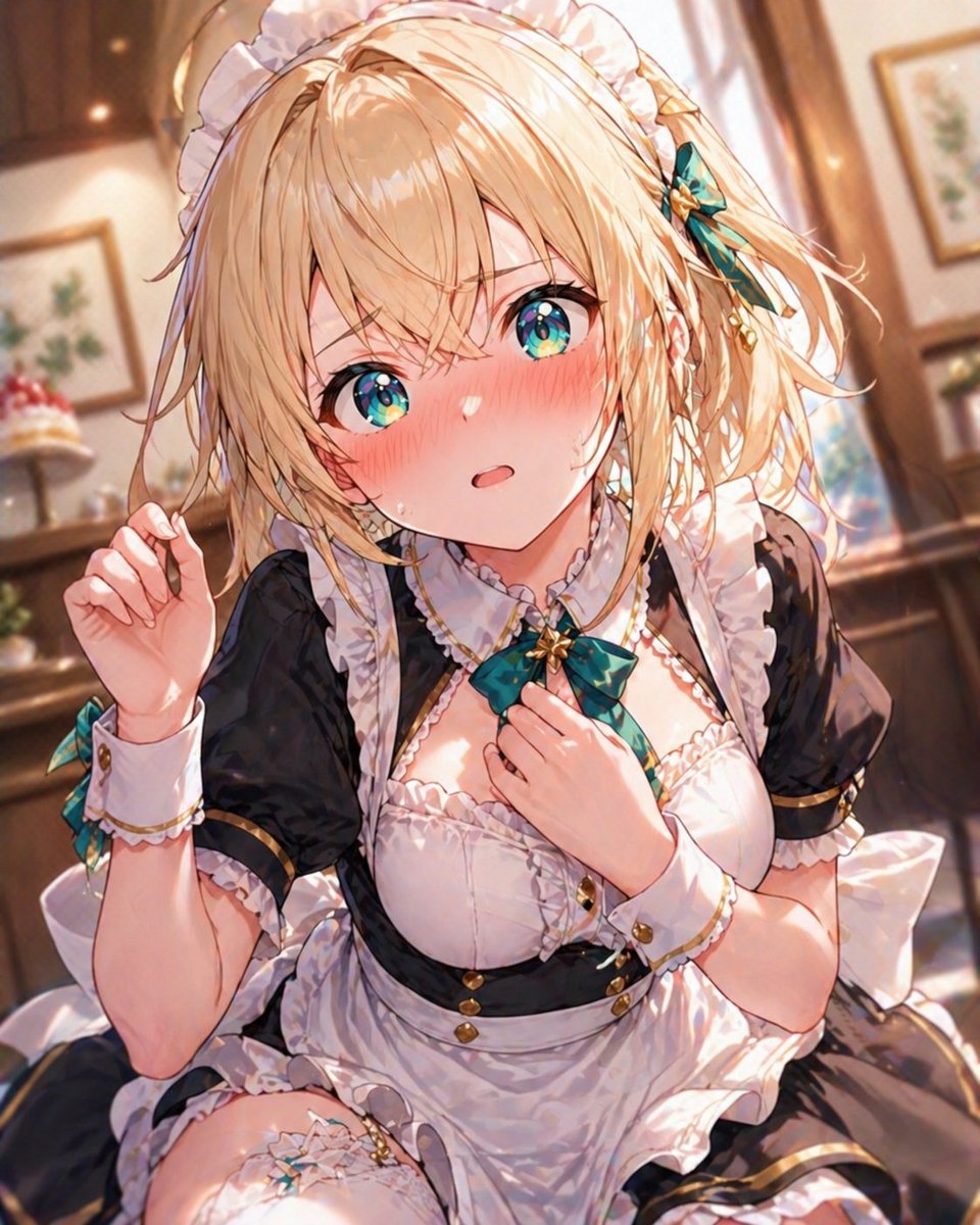 Blonde Maid in Warm Cafe preview image