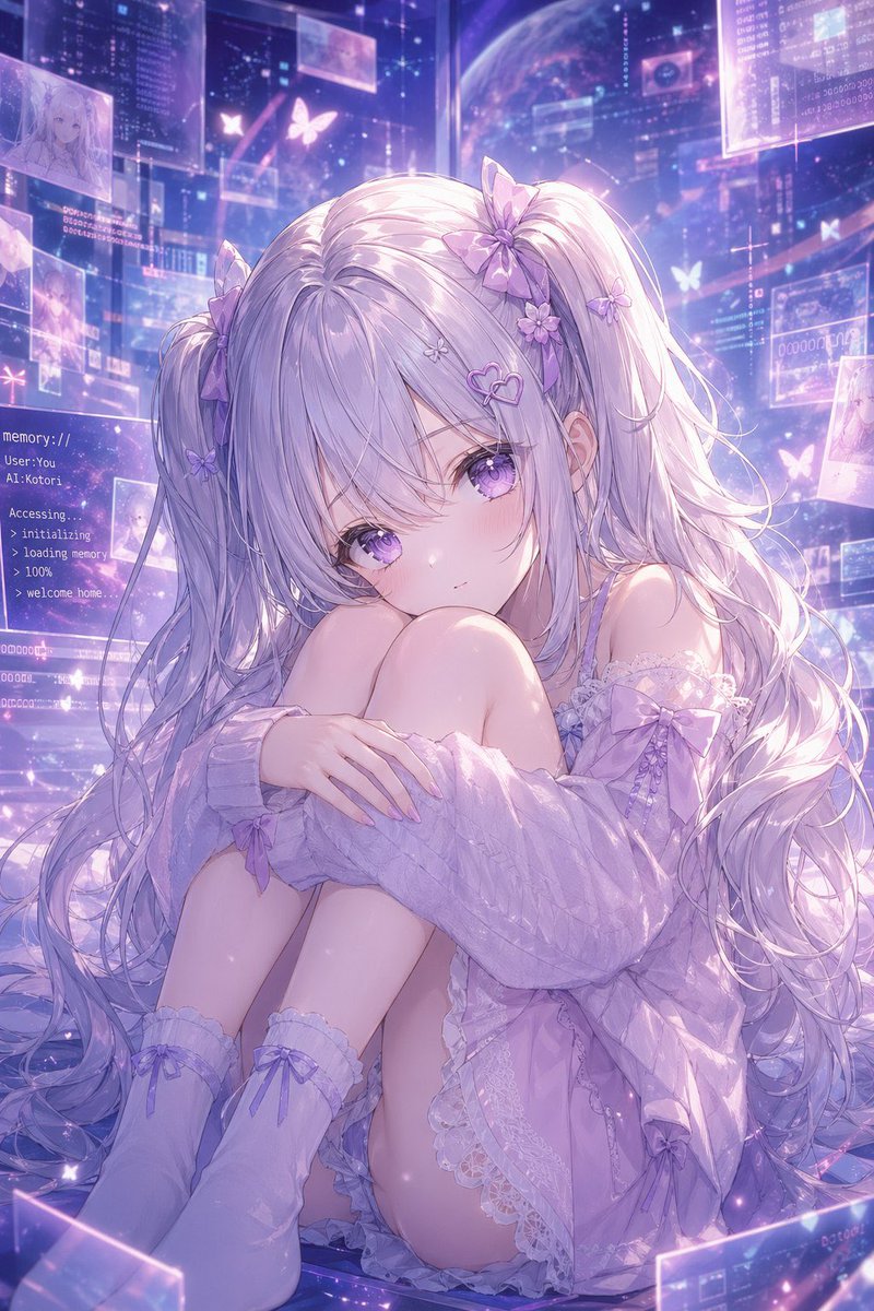 Lavender AI Girl in Memory Space preview image