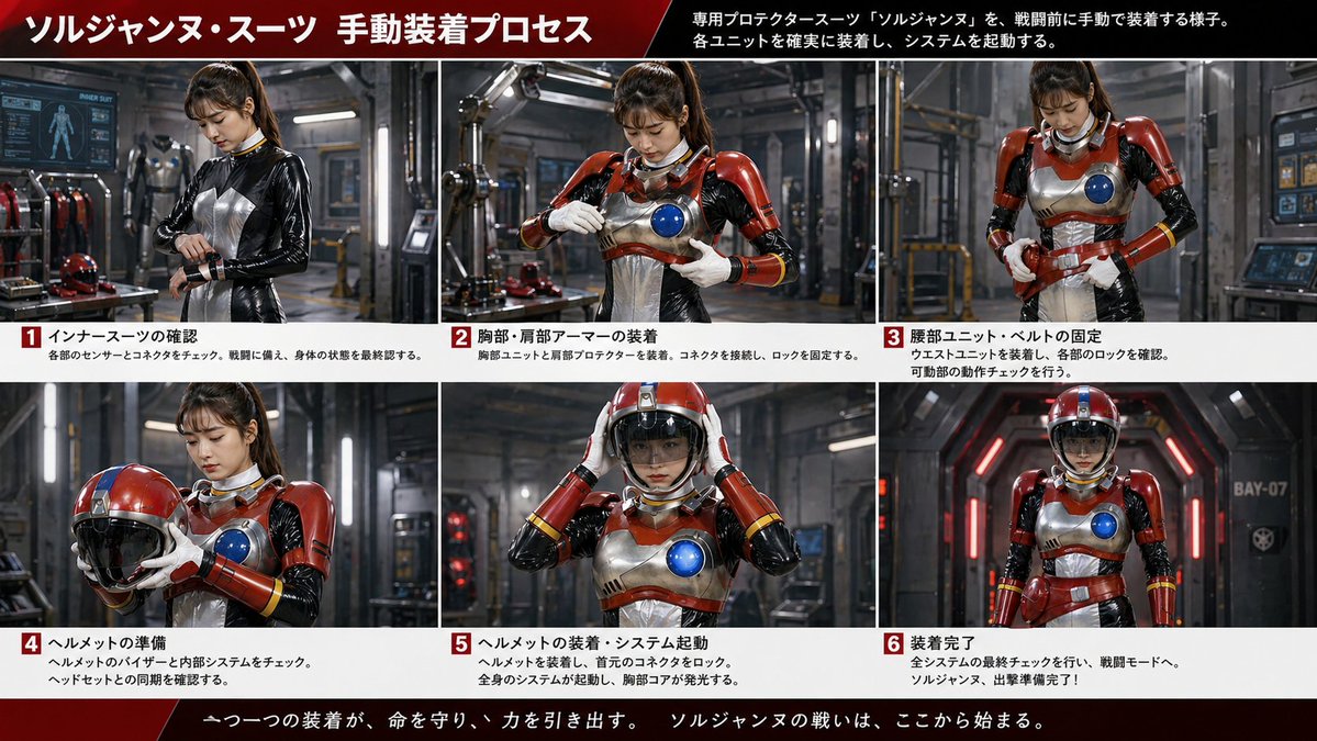 Japanese Sci-Fi Suit-Up Process Board preview image