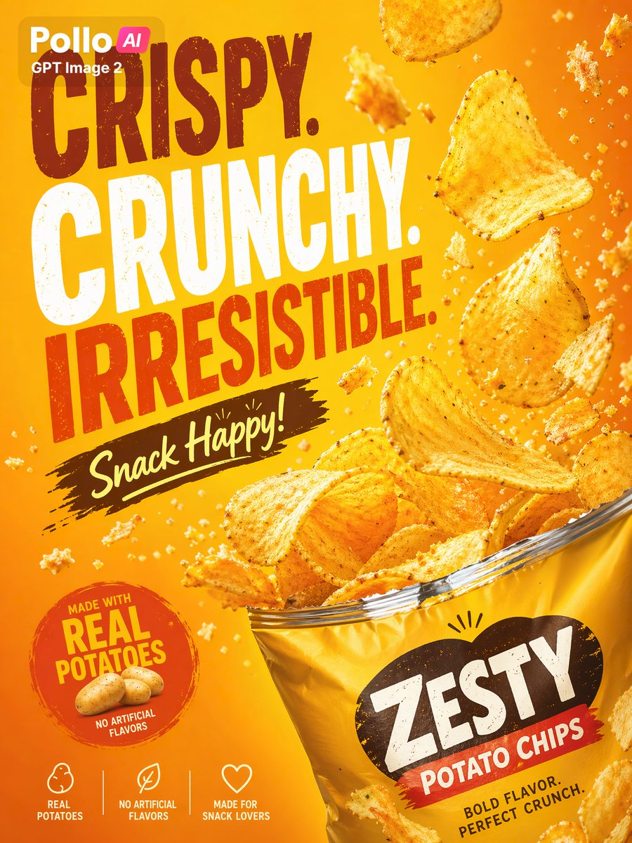 Bold Potato Chips Advertising Poster preview image