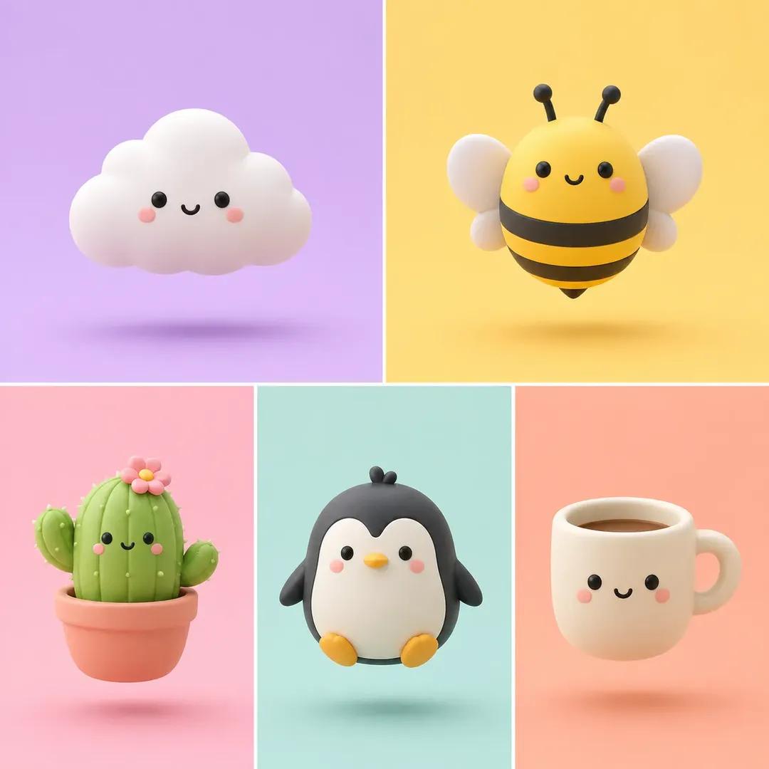 Minimalist 3D Clay Render preview image