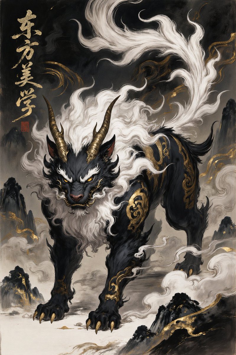 Oriental Mythical Beast Suanni Poster preview image