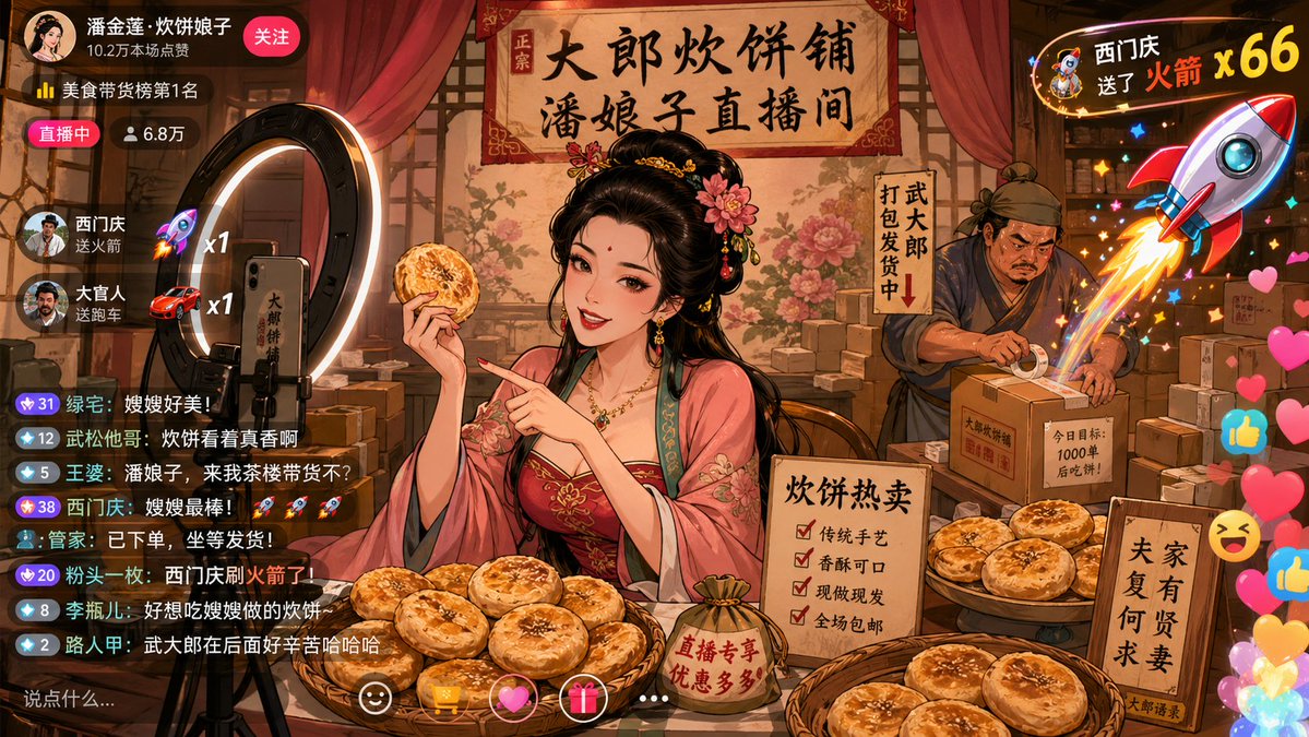 Classical Characters Modern Live-Streaming Prompt preview image
