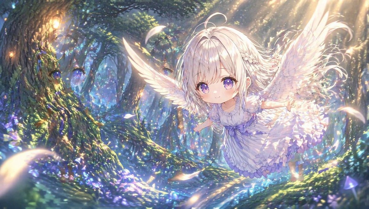 Chibi Angel in Fantasy Forest preview image