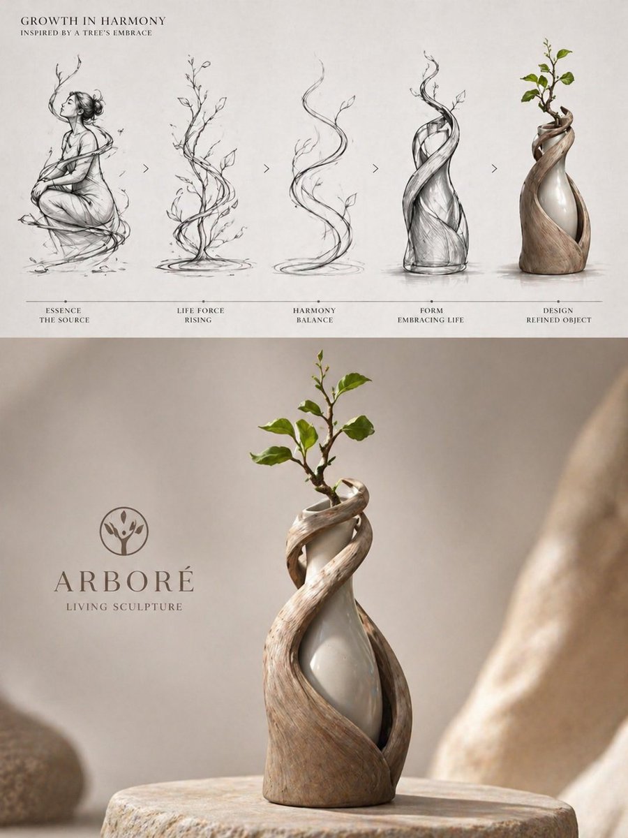 Luxury Biophilic Vase Concept Poster preview image