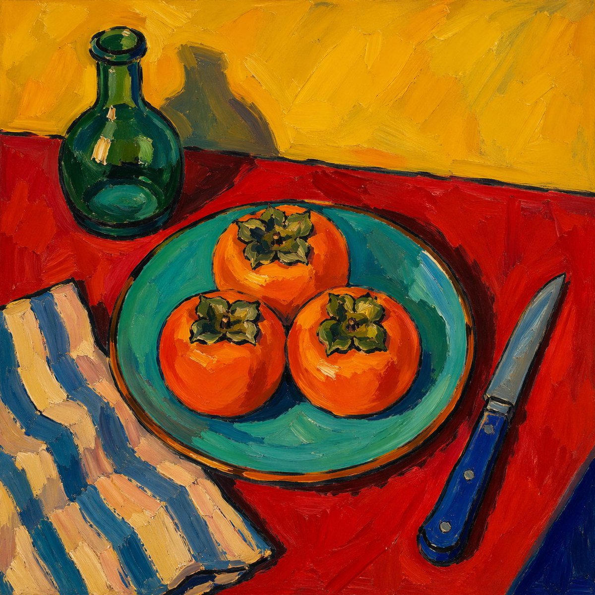 Fauvist Persimmon Still Life preview image