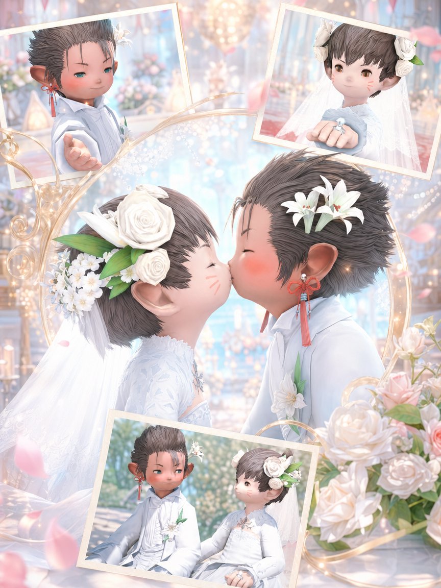 Fantasy Chibi Wedding Collage preview image
