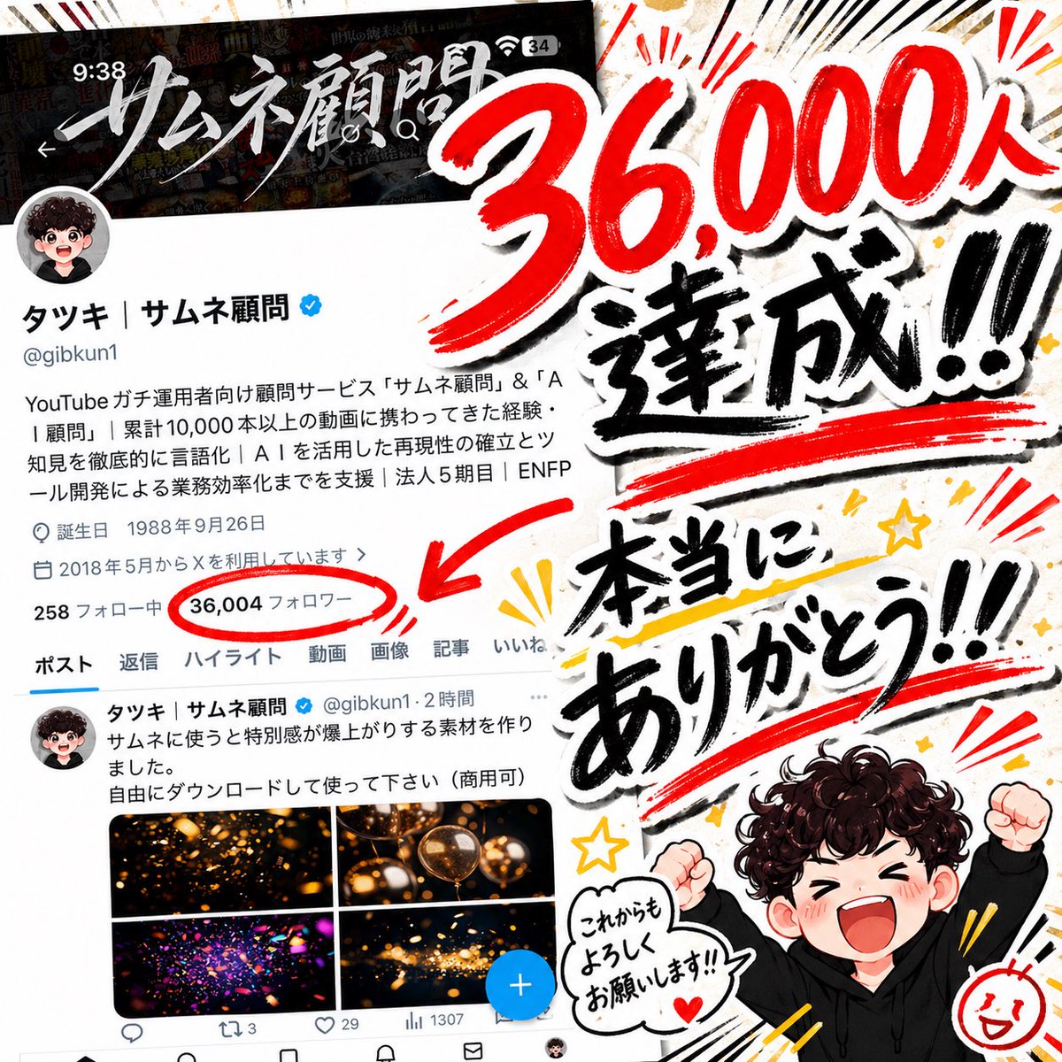 Japanese 36,000 Followers Celebration Post preview image