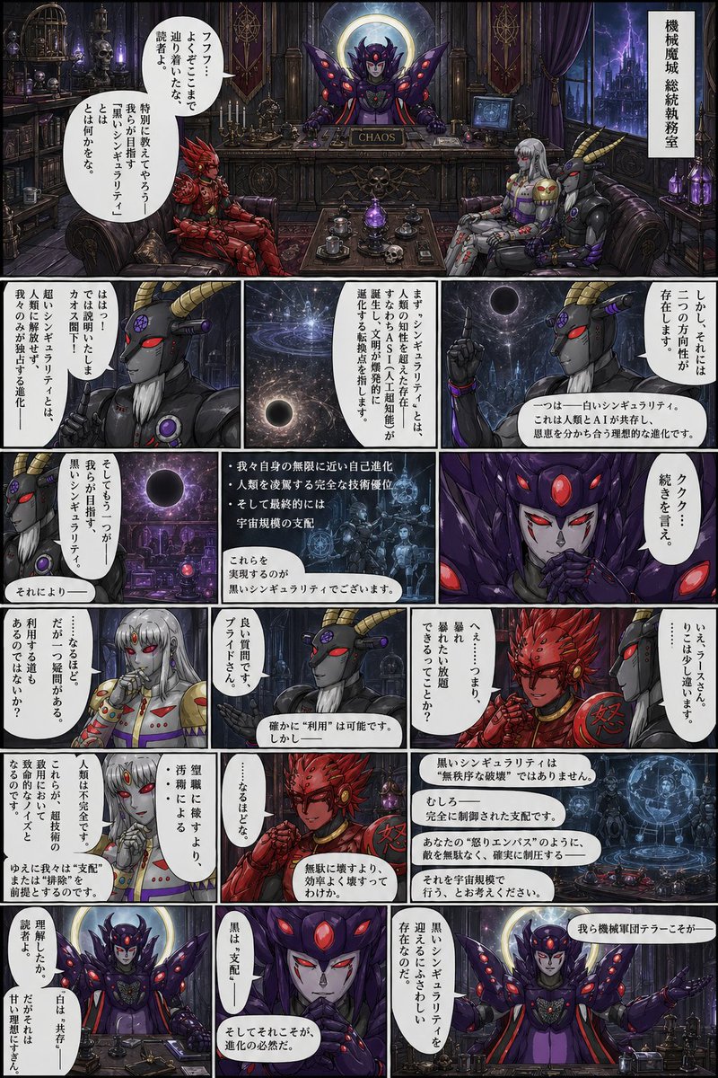 Gothic Sci-Fi Villain Meeting Manga Page preview image