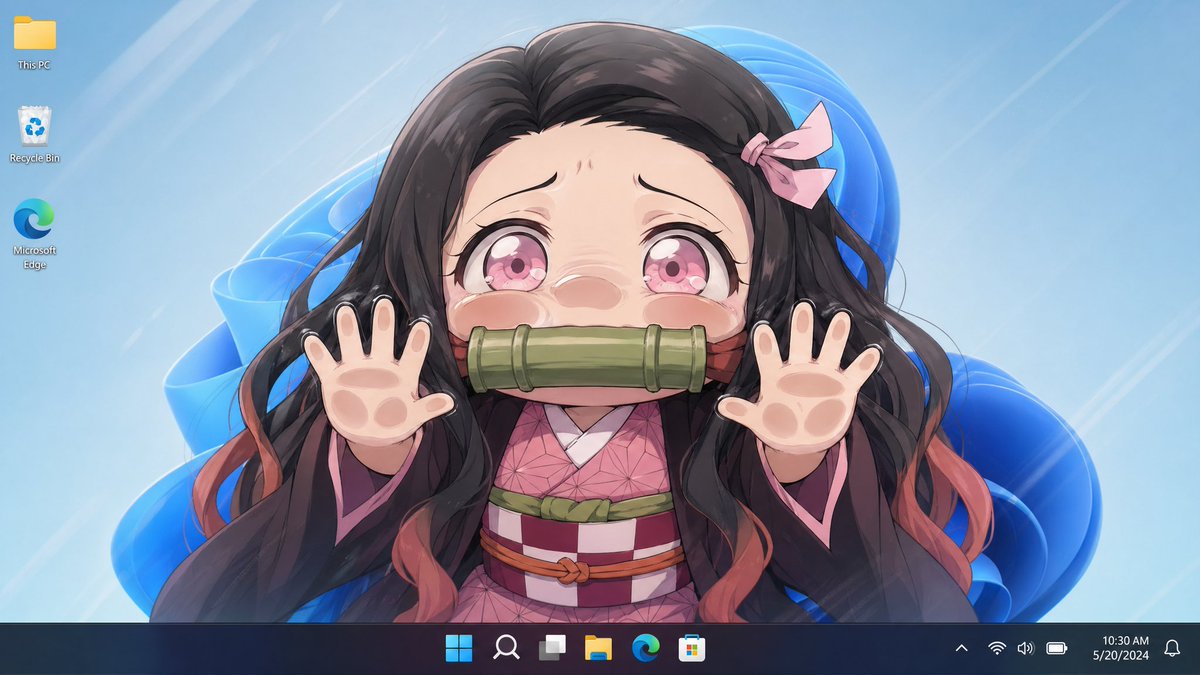 Anime Girl Windows 11 Desktop Wallpaper preview image