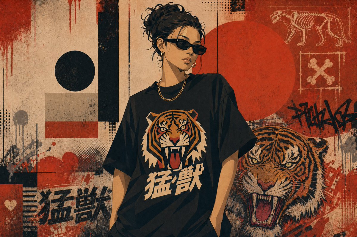 Grunge Tiger Streetwear Poster preview image