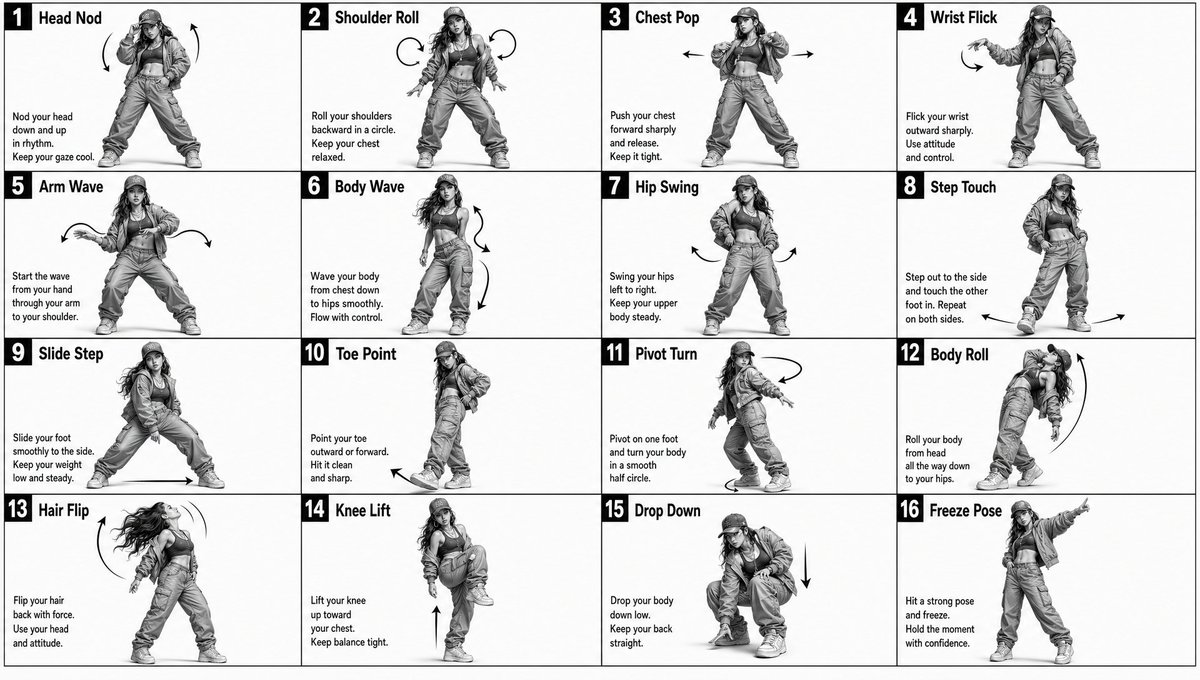 Dance Movement Reference Sheet preview image