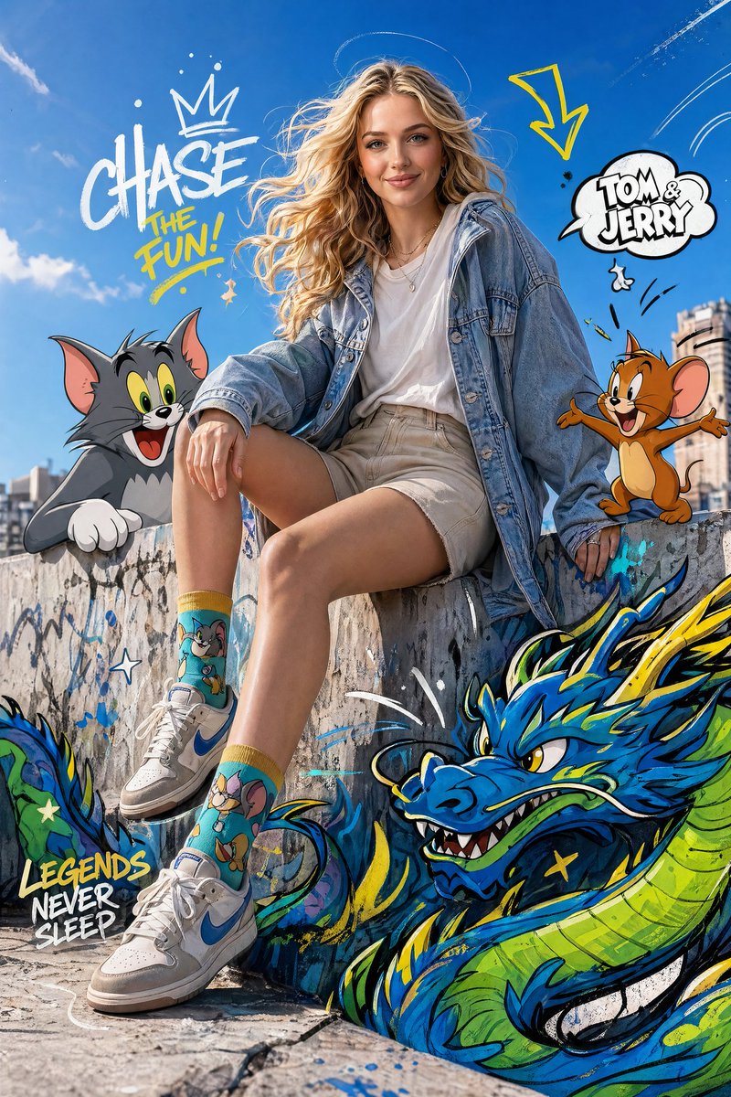 Fashion Editorial with Cartoons preview image