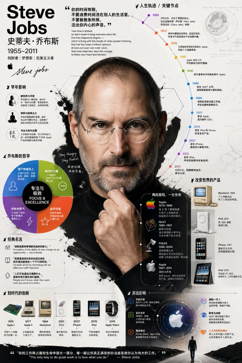 Detailed Biographical Infographic Poster preview image