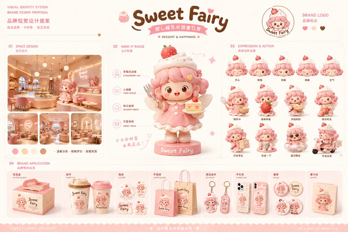 Dessert Brand Visual Identity Proposal Board preview image