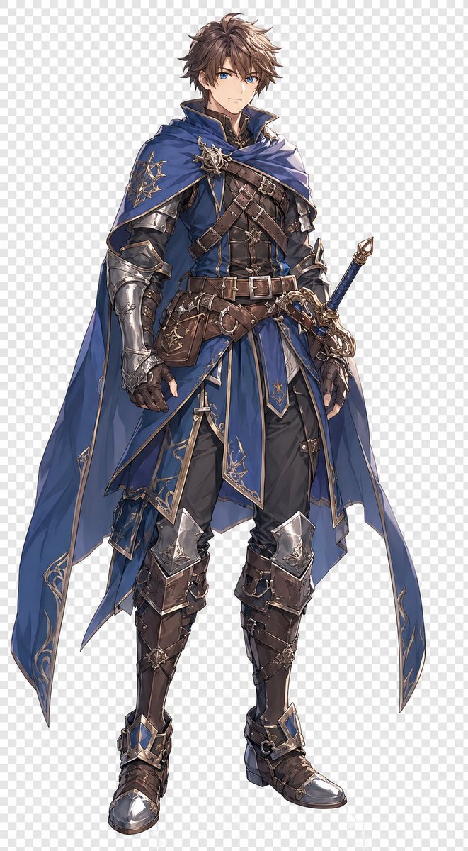 Blue Fantasy Knight Character preview image