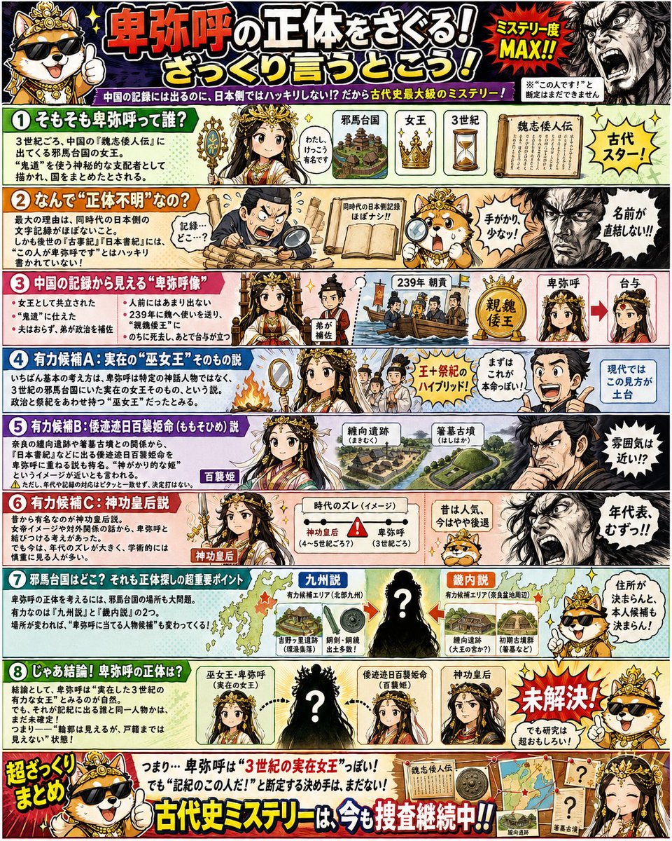 Japanese Himiko History Infographic Poster preview image