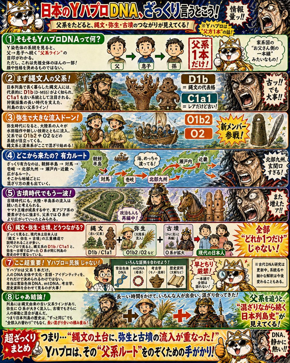 Japanese Y-DNA History Infographic Poster preview image